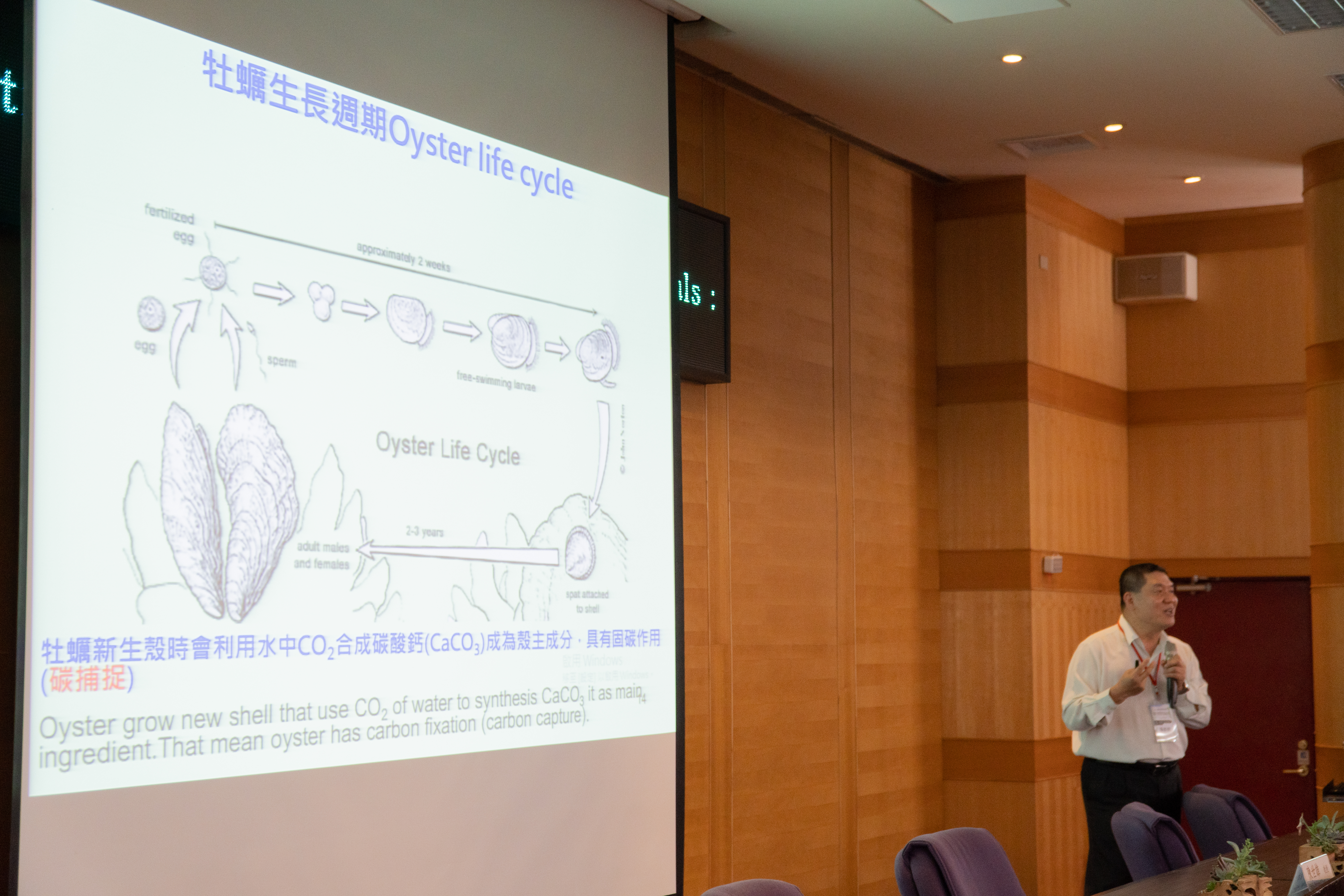圖2 台糖生物科技事業部孫玲明執行長演講牡蠣殼循環經濟